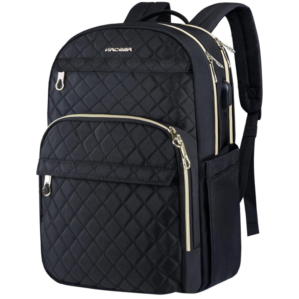 Kroser Laptop Backpack 15.6in with USB Charging Port - Black